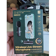 Micro thu âm không dây Remax K02 K03 cho điện thoại hỗ trợ Livestream
