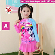 Đồ bơi bé gái tay dài hình Elsa - Pony từ 10-39kg -quần giả váy tạo kín đáo