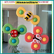 Sét 3 Con Quay Đồ Chơi Hình Cánh Hoa Dán Tường Cho Bé -MonacoStore