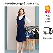 HÀNG THIẾT KẾ - Váy Bầu, Yếm Bầu Cổ Tim Azuno A20 Chất Tuyết Mưa Phối Áo