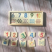 Bộ đồ chơi gỗ ghép hình đếm số cho bé học số và đếm