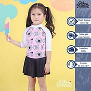 Đồ bơi áo tắm em bé BIKINI PASSPORT KID-Một mảnh tay dài váy bèo dài - Hồng