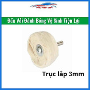 Đầu len đánh bóng kim loại sợi vải trục lắp 3mm dạng đĩa