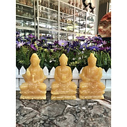 Bộ 3 Tượng Tam Thế Phật Tây Phương Tam Thánh ngồi đá ngọc hoàng long