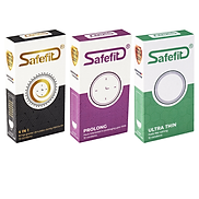 Bộ 3 hộp bao cao su Safefit 4in1 - Prolong - Untra thin - mỗi hộp 12 chiếc