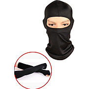 Combo Khăn trùm đầu Ninja Fullface + Găng Tay Chống Nắng Xỏ Ngón màu đen