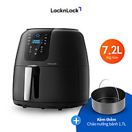 Nồi Chiên Không Dầu Điện Tử Lock&Lock EJF296BLK (7.2 Lít) - Kèm Chảo Nướng - Hàng Chính Hãng