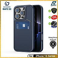 Ốp Lưng Da Sạc Từ Tính DUX DUCIS Rafi II Series Cho iPhone 16 ProMax/ iPhone 16 Pro/16 Plus/ iphone 16, có ngăn đựng thẻ, Chân Đế_ Hàng chính hãng