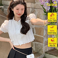 Áo Sơ Mi Nữ Tay Ngắn Croptop GOLBAL SMTN-01 Phong Cách Hàn Quốc thumbnail