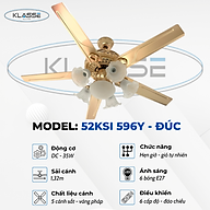 Quạt trần chùm đèn Klasse 52KSI 596Y – Đúc Hàng chính hãng
