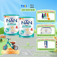 Bộ 2 Lon Sữa bột Nestlé NAN OPTIPRO PLUS 4 1500g/lon với 5HMO Giúp tiêu hóa tốt + Tăng cường đề kháng Tặng Xe Chòi Chân Ngẫu nhiên - Bé 2-6 tuổi