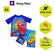 Đồ bơi cho bé trai siêu nhân từ 10-41kg - Áo tay ngắn quần short - vải thun cao cấp chuyên dùng cho đồ bơi, độ co giãn cực tốt