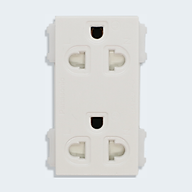 Ổ cắm đôi 3 chấu có màn che