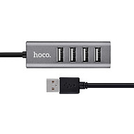Củ Sạc 4 Cổng USB Hoco HB1 (Xám đen) - Hàng Chính Hãng thumbnail