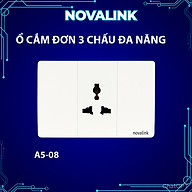 Ổ cắm điện 3 chấu đa năng A5-20 Novalink chính hãng. Phù hợp phích cắm 2 chân, 3 chân. Có xuất hóa đơn VAT
