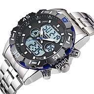 STRYVE Fashion Men s Double Movement Waterproof Electronic Quartz Watch Student Timing Alarm Stainless Steel Watch 8011 thumbnail