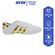 Giày đá bóng cỏ nhân tạo Sito 3 sọc Trắng Đồng thể thao nam chính hãng rẻ thumbnail