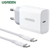 Sạc điện thoại USB-C 1 cổng 30W kèm cáp sạc Ugreen 90472 CD127 - Hàng chính hãng