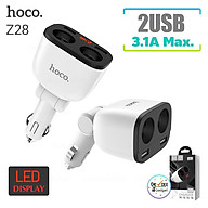 Tẩu sạc nhanh ô tô Hoco z28 4 cổng sạc 2.4A - củ sạc xe hơi có led hiển thị cao cấp - hàng chính hãng