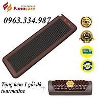 Thảm/Nệm đá nhiệt nóng tourmaline hạt tròn đen bóng Fanocare KT 50x150x3.5cm FN01R (Tặng kèm 1 gối đá tourmaline)