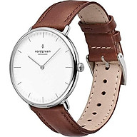 Nordgreen Native Scandinavian Silver Analog Watch with Leather or Mesh Interchangeable Straps thumbnail