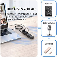 Micro thu âm + Loa + Hub 3 USB livestream, quay video, ghi âm, Vlog thumbnail