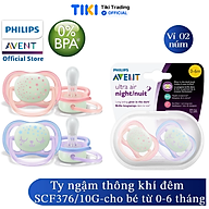Ty ngậm ban đêm Philips Avent cho bé từ 0-6 tháng tuổi  (vỉ 2 núm) SCF376/10 - Màu ngẫu nhiên