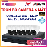 Trọn bộ 6 camera DH-HAC-T1A21P Đầu thu 8 cổng XVR1B08 đầy đủ phụ kiện thumbnail