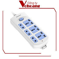 Ổ cắm điện 6 lỗ cắm Huntkey HK-A63 dây dài 3 mét, chịu tải 2500W với 3 lỗ cắm đa năng - Hàng chính hãng