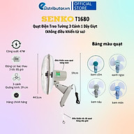Quạt Treo Remote SENKO TR1683 ( Có Remote) / TR1628 (Có Điều Khiển Từ Xa) - Quạt T1682 / T1680 ( Không Có Điều Khiển Từ Xa) - Hàng Chính Hãng - Bảo Hành 12 Tháng - Quạt Treo Tường Senko Có Remote TR1628 (Tương tự mã TR1683)