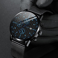 Đồng hồ nam thời trang ECONOMICXI mẫu HOT đường kính mặt 40mm chạy lịch ngày dây thép mành đen ECOW69 thumbnail