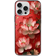 Ốp lưng cho IPhone 15 - 15 Plus - 15 Pro - 15 Pro Max - 16 - 16 Plus - 16 Pro - 16 Pro Max - Sen Nền Đỏ - Hàng Chính Hãng