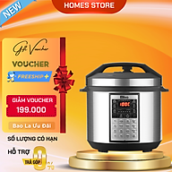 Nồi Áp Suất Điện Olivo PC60 Ruột Inox 6L Thương Hiệu Mỹ Gồm 16 Chức Năng Công Suất 1000 W - Hàng Chính Hãng