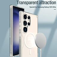 ỐP LƯNG cho Samsung Galaxy S24 ULTRA 5G / S25 Ultra NILLKIN NATURE TPU PRO hỗ trợ sạc không dây - Lưng kính trong PC + Viền nhựa dẻo TPU - Hàng chính hãng