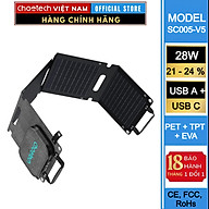 Bộ sạc năng lượng mặt trời di động Choetech SC005-V5 công suất 28w có thể gấp gọn (Hàng chính hãng)
