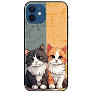 Ốp lưng dành cho Iphone 12 - 12 Pro - 12 Pro Max - 13 Mini - 13 - 13 Pro - 13 Pro Max - Hai Bé Mèo - Hàng Chính Hãng