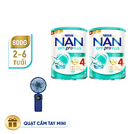 Bộ 2 lon Sữa bột Nestlé NAN OPTIPRO PLUS 4 800g/lon với 5HMO Giúp tiêu hóa tốt
