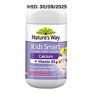 Nature’s Way Kids Smart Bursts Calcium - Bổ sung Vitamin D3 giúp hấp thụ Canxi cho bé từ 6 tháng tuổi nhập khẩu từ Úc (50 viên/ lọ)
