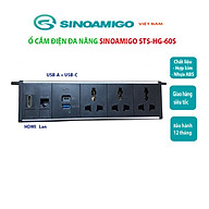 Ổ điện kẹp bàn Sinoamigo STS-HG60S-5, Tích hợp 3 cắm đa năng, 2 cổng sạc USB, 1 HDMI, 1 Lan. Hàng nhập khẩu chính hãng
