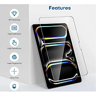 Miếng dán màn hình kính cường lực cho iPad Pro 13 inch M4 2024/ iPad Pro 11 inch M4 2024 hiệu Pro Glass (mỏng 0.2 mm, vát cạnh 2.5D, chống trầy, chống va đập - hàng nhập khẩu