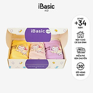 Hộp 3 quần lót bé gái cotton boyshort hoạ tiết iBasic PANG020