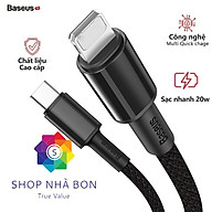 Cáp sạc nhanh Type C to IP 20W Baseus High Density Braided dùng cho iPhone 12/11/XS Max Series- Hàng nhập khẩu