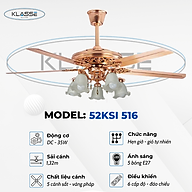 Quạt trần chùm đèn Klasse 52KSI 516 Hàng chính hãng