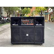 Loa kéo di động MTMax BK33 - Dàn karaoke ngoài trời bass 4 tấc đôi ngang, 2 treble - Loa khủng long công suất đến 6500W - Kèm 2 micro UHF - Đầy đủ kết nối Bluetooth, AV, USB, SD card, TWS - Thùng gỗ cao cấp cho âm thanh mạnh mẽ, chân thực - Hàng nhập khẩu