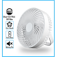 Quạt Mini Để Bàn, Quạt Tích Điện Sạc USB Besti - Quạt Cầm Tay 3 Tốc Độ, Điều Chỉnh Hướng Gió Xoay 360 Độ, Kiểu Dáng Sang Trọng , Không Gây Ồn, Pin Sạc Dung Lượng Lớn - Hàng Chính Hãng