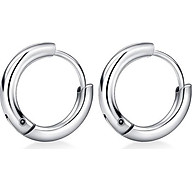 Bông tai nam inox khuyên tròn 12mm BT233 - 2 chiếc