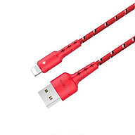 Cáp sạc nhanh 3A Hoco X14 Pro vải dù chống rối tích hợp đèn Led tự ngắt thông minh cho iPhone dài 2M ( 2 màu ) - Hàng chính hãng