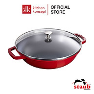 Chảo Wok Staub - Màu Đỏ Cherry 29cm