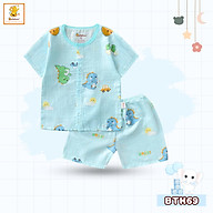 Đồ bộ bé trai Babiboo quần áo bé trai, bé gái chất xô tre thông thoáng, mềm mại BTK69