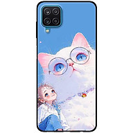 Ốp lưng cho Samsung A12 - A22 4G - Samsung F12 - M12 - Cô Gái Và Mèo Kính - Hàng Chính Hãng